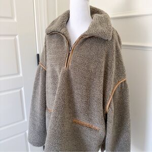 Tuckernuck Olive Rhodes Shearling Quarter Zip